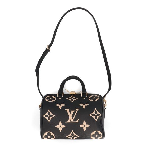 Louis Vuitton Speedy Bandouliere 25 Black Beige - Picture 5 of 5